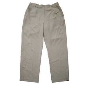 Appleseed’s Petites Taupe Straight-Leg Pants | Stretch Workwear | Size 14P